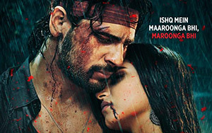 Sidharth Malhotra and Tara Sutaria on the poster of Marjaavaan, Bollywood action film